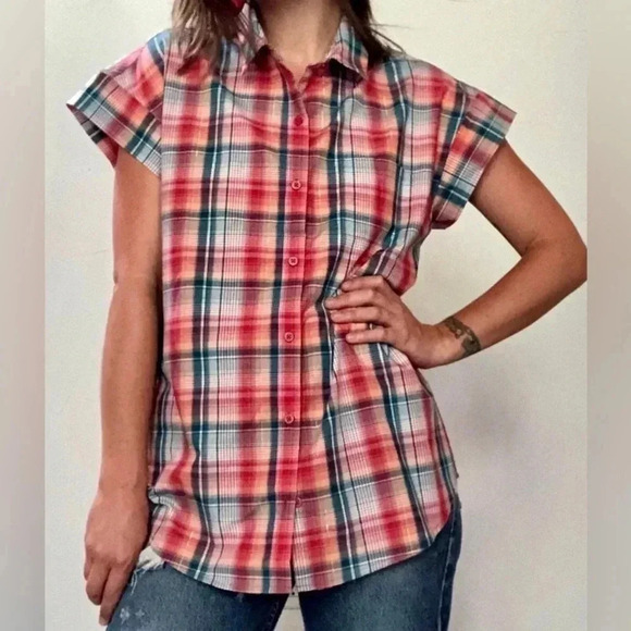 LEE Riders,shirt vtg NWT,Red plaid,cottage core,country vibe,clueless preppy - Picture 3 of 14